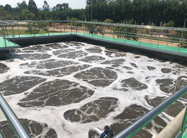 Sự cố bể hiếu kh&iacute; nổi bọt trắng